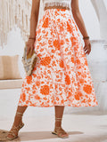 European And American Hot Print Casual Waist Tight Fresh Air Skirt - AMAZEALL