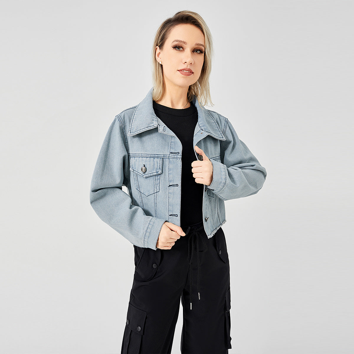 The Raw Edge Design Is Retro And Loose With A Soft Denim Jacket - AMAZEALL