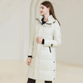 Winter Warm Hooded Coat With Pockets Fashion Simple Long Cotton Jacket Solid Color Outwear Women's Clothing - AMAZEALL