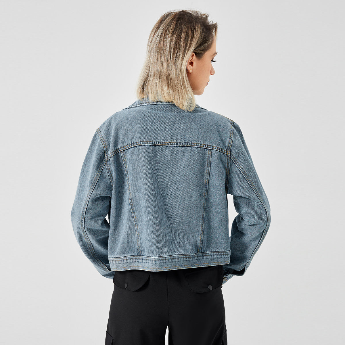 Women's Denim Long Sleeve Designed Jacket Fashion Top - AMAZEALL
