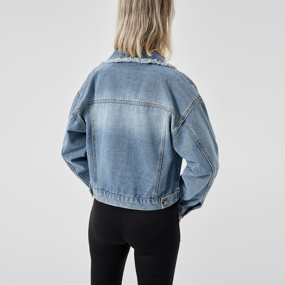 Women's Denim Long Sleeve Jacket Fashion Top - AMAZEALL