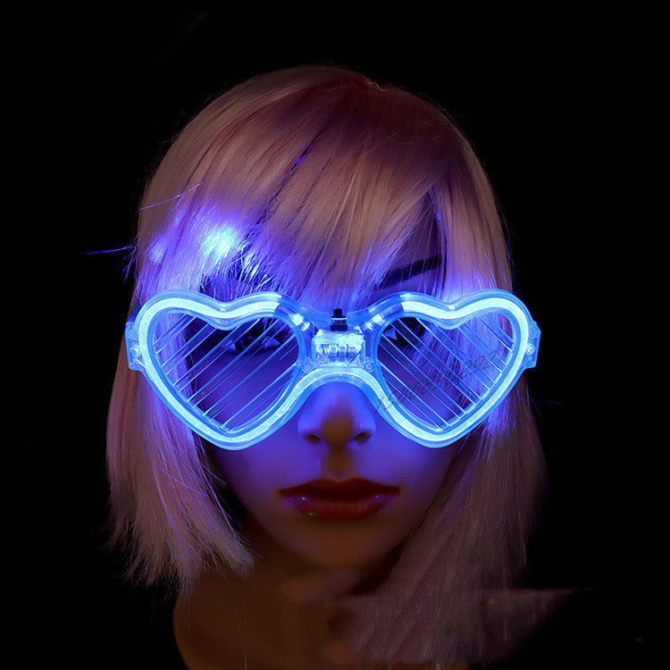 Luminous Glasses LED Light Up Glasses Party Decoration Purple Color Luminous Shutter Shades Glow Glasses Children Adults Holiday Accessories Gift - AMAZEALL