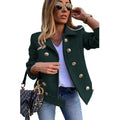 Autumn And Winter Slim Long-sleeved Double-breasted Suit Collar Woolen Coat - AMAZEALL