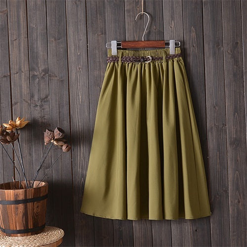 Small Literary A-Line Skirt Women Half-Length Skirt - AMAZEALL
