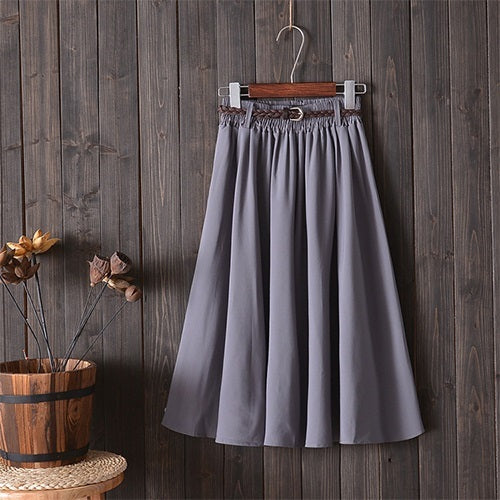 Small Literary A-Line Skirt Women Half-Length Skirt - AMAZEALL