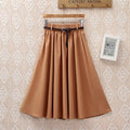 Small Literary A-Line Skirt Women Half-Length Skirt - AMAZEALL