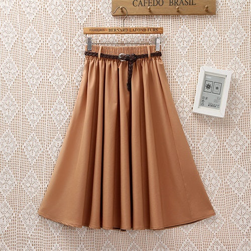 Small Literary A-Line Skirt Women Half-Length Skirt - AMAZEALL