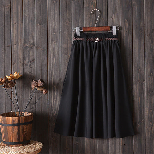 Small Literary A-Line Skirt Women Half-Length Skirt - AMAZEALL