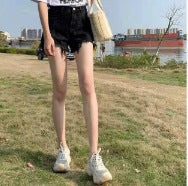 Fashionable And Simple Side Slit Denim Skirt - AMAZEALL