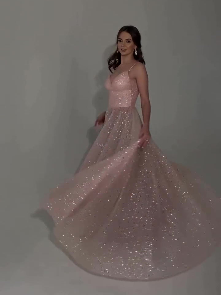 Sequined Backless Evening Dress - AMAZEALL