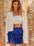 High Waist Sequined Pleated Skirt Women's Clothing Hot Girl Party Short Dress - AMAZEALL