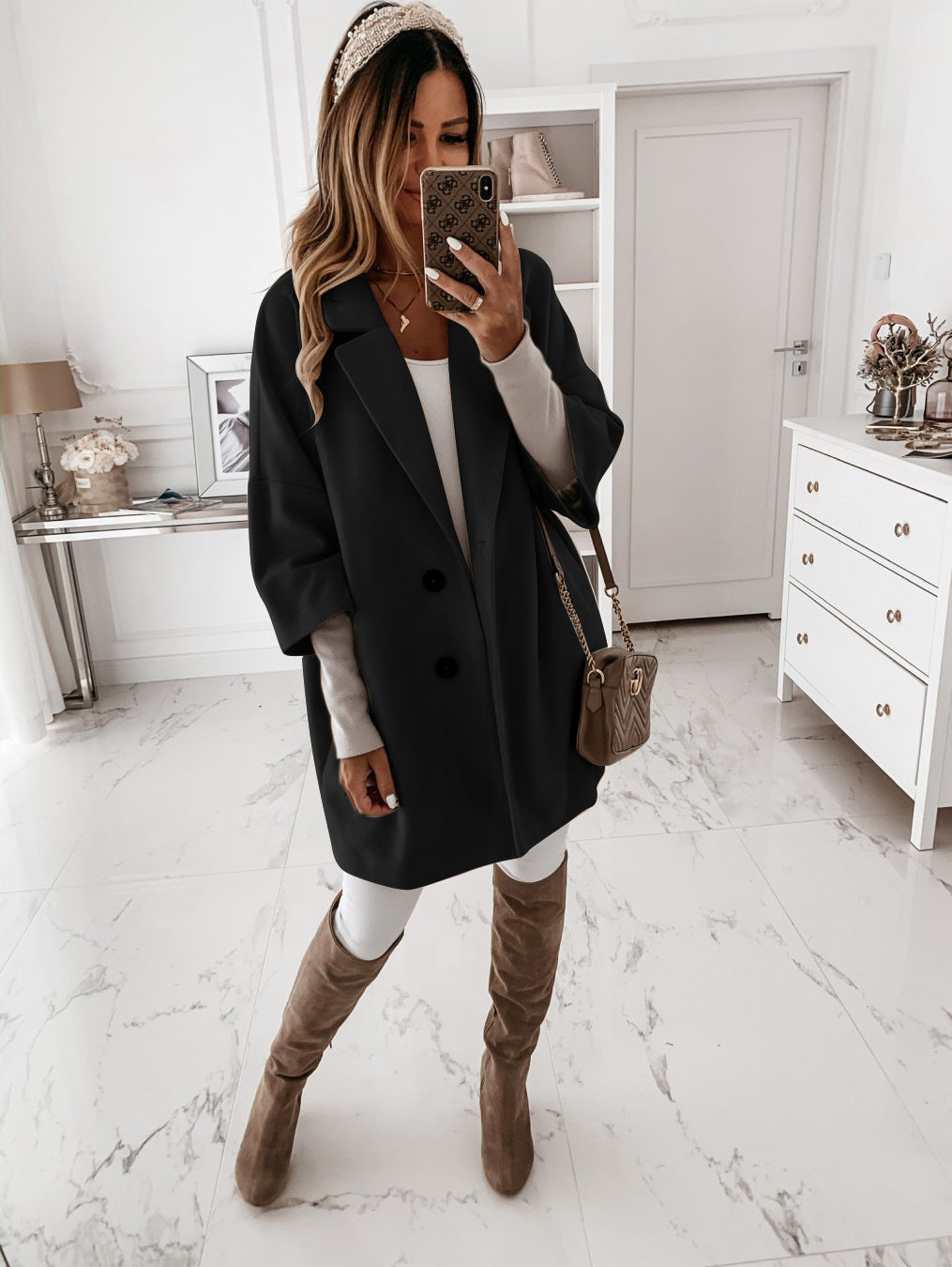 3 Or 4 Sleeve Button Lapel Pocket Wool Jacket - AMAZEALL