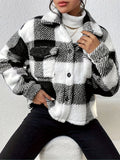 Double-sided Plush Patch Pocket Button Cardigan Casual Top Jacket For Women - AMAZEALL