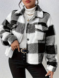 Double-sided Plush Patch Pocket Button Cardigan Casual Top Jacket For Women - AMAZEALL
