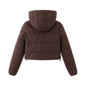 Fashion Zipper Hooded Short Coat Winter Mandela-color Jacket Outerwear Women's Clothing - AMAZEALL