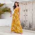 Flowers Long Dress Summer Swing Holiday Beach Dress - AMAZEALL