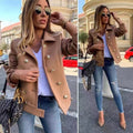 Autumn And Winter Slim Long-sleeved Double-breasted Suit Collar Woolen Coat - AMAZEALL