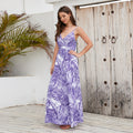 Flowers Long Dress Summer Swing Holiday Beach Dress - AMAZEALL
