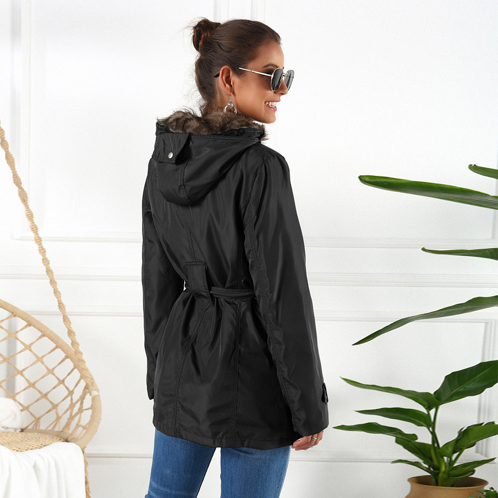 Removable Inner Liner Thickened Warm Korean Style Women's Cotton Padded Clothes - AMAZEALL