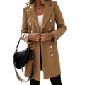 Women's Autumn Winter Long Sleeve Double Breasted Nizi Coat - AMAZEALL