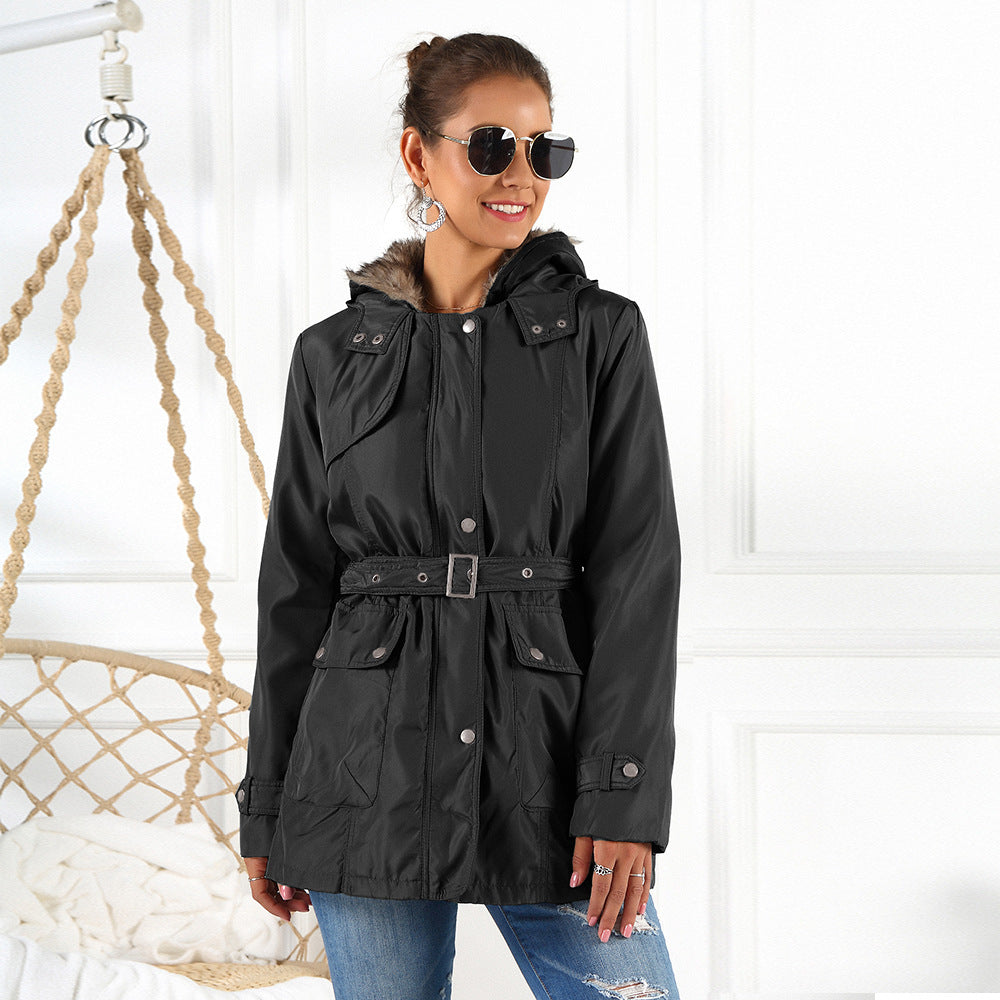 Removable Inner Liner Thickened Warm Korean Style Women's Cotton Padded Clothes - AMAZEALL