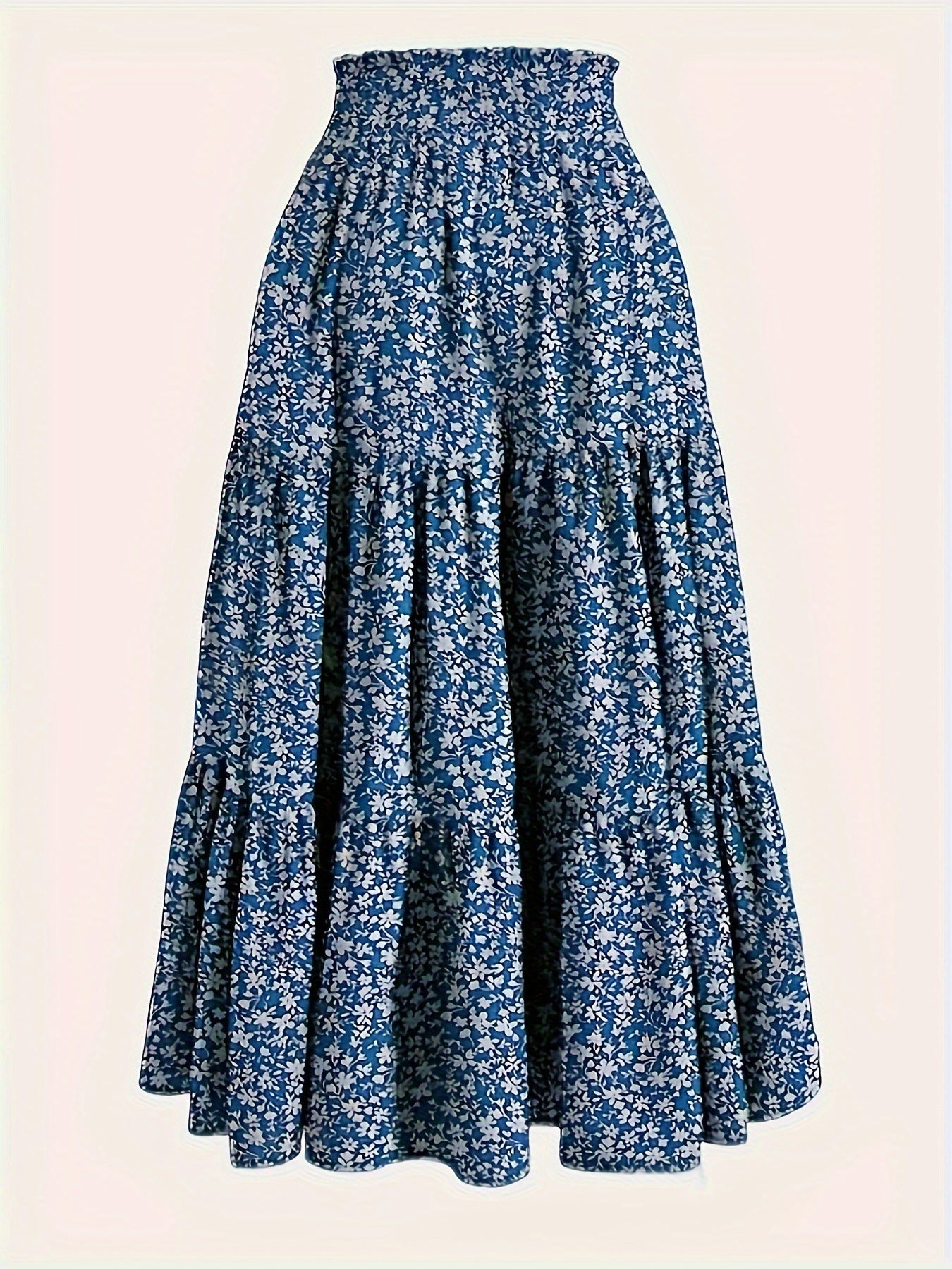 New Printed Skirt Elastic Waist Women - AMAZEALL
