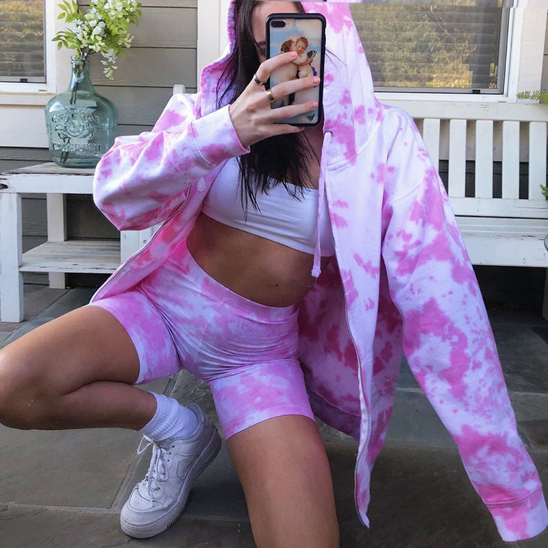 Loose Casual Street Trend Basic Tie Dye Jacket - AMAZEALL