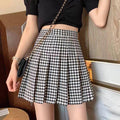 Plaid Pleated Skirt Women Summer New - AMAZEALL
