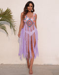 Long Fringed Panel Beach Blouse Slip Dress - AMAZEALL