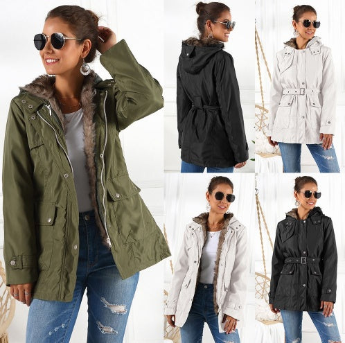 Removable Inner Liner Thickened Warm Korean Style Women's Cotton Padded Clothes - AMAZEALL