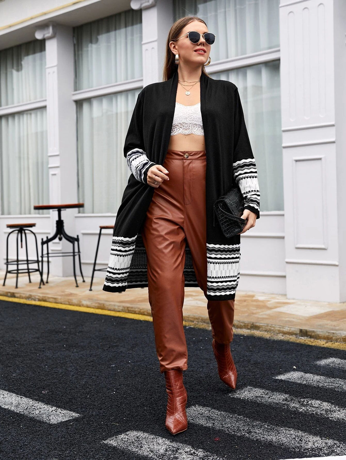 Large Size Women's Woolen Cardigan Jacket - AMAZEALL