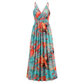 Flowers Long Dress Summer Swing Holiday Beach Dress - AMAZEALL