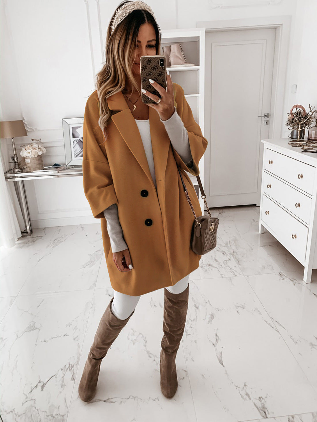 3 Or 4 Sleeve Button Lapel Pocket Wool Jacket - AMAZEALL