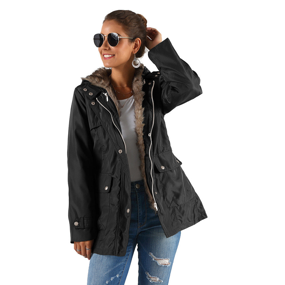 Removable Inner Liner Thickened Warm Korean Style Women's Cotton Padded Clothes - AMAZEALL