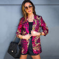 Spring New European And American Women's Long-sleeved Lapel Printed Blazer - AMAZEALL