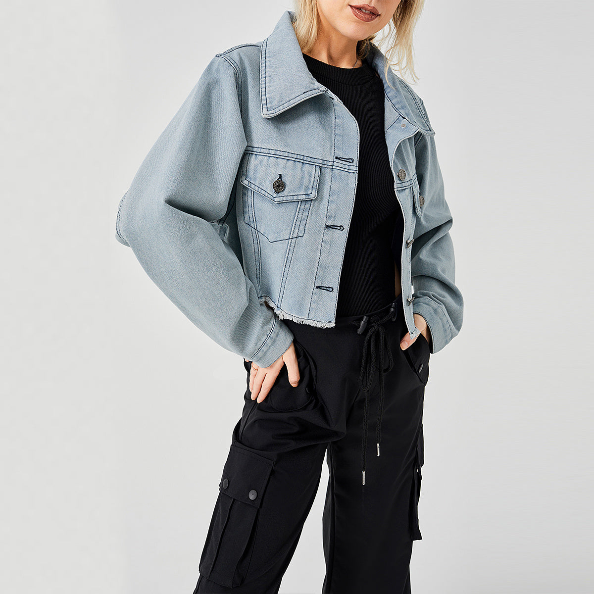 The Raw Edge Design Is Retro And Loose With A Soft Denim Jacket - AMAZEALL
