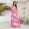 Flowers Long Dress Summer Swing Holiday Beach Dress - AMAZEALL