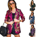 Spring New European And American Women's Long-sleeved Lapel Printed Blazer - AMAZEALL