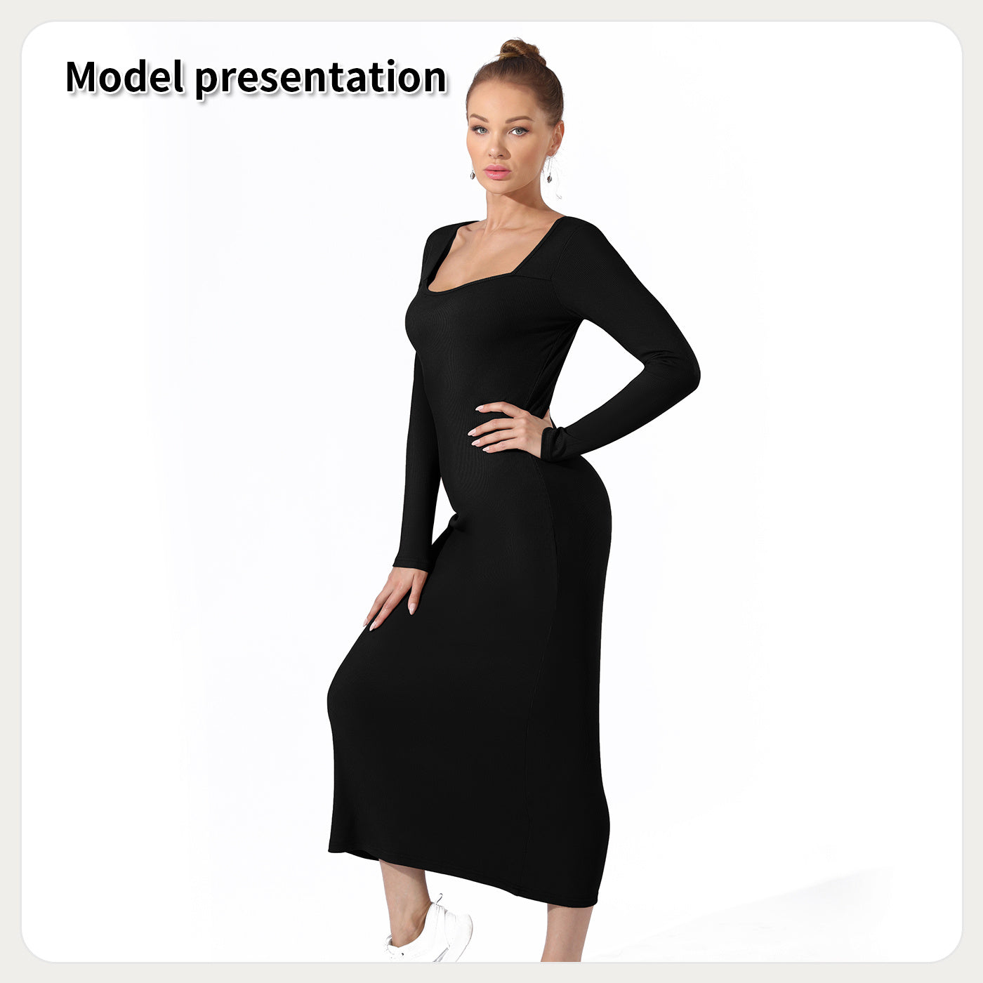 Women's Fashion Simple Solid Color Dress - AMAZEALL