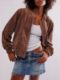 Casual Suede Zipped Jacket - AMAZEALL