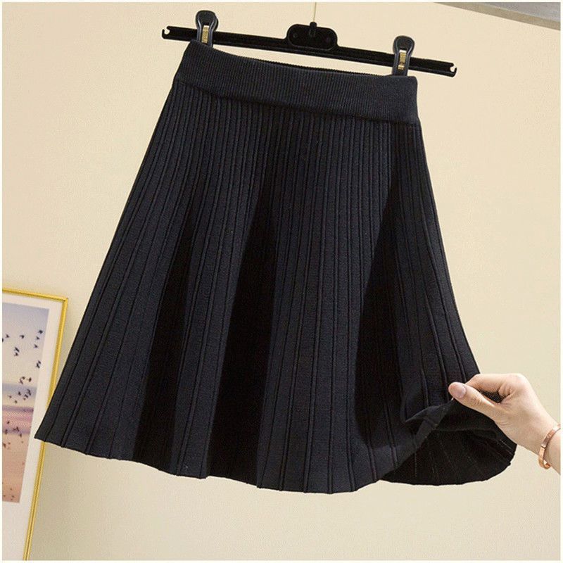 Knitted Umbrella Skirt Skirt High Waist Autumn And Winter Women - AMAZEALL