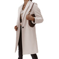 European And American Woolen Lapel Single Button Urban Trench Coat - AMAZEALL