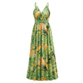 Flowers Long Dress Summer Swing Holiday Beach Dress - AMAZEALL