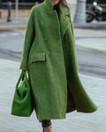 Autumn And Winter Long Woolen Coat Solid Color - AMAZEALL