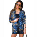 Spring New European And American Women's Long-sleeved Lapel Printed Blazer - AMAZEALL