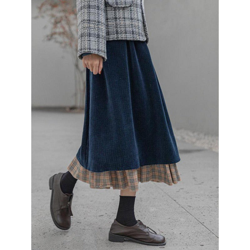Fashionable Retro Corduroy Skirt For Women - AMAZEALL