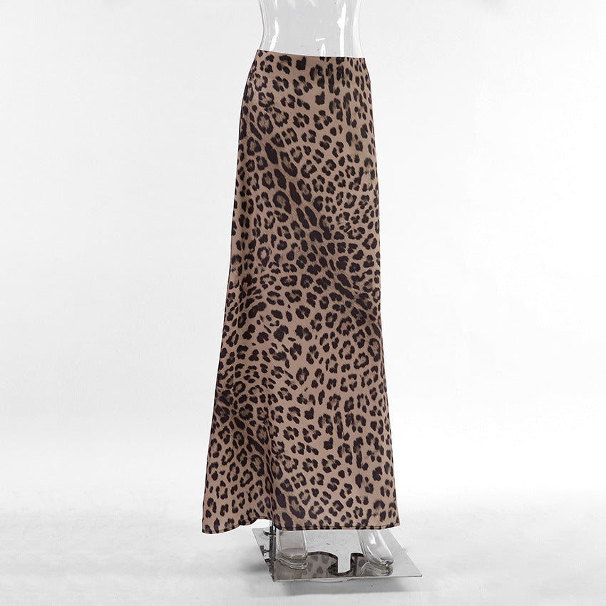 Leopard Print Dress Fashion Mermaid Skirt Womens Clothing - AMAZEALL