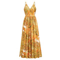 Flowers Long Dress Summer Swing Holiday Beach Dress - AMAZEALL