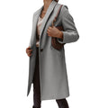 European And American Woolen Lapel Single Button Urban Trench Coat - AMAZEALL