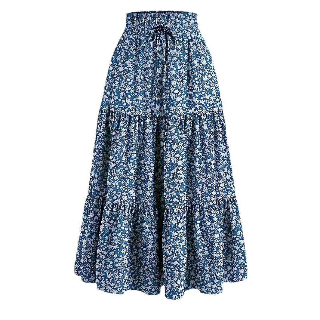 New Printed Skirt Elastic Waist Women - AMAZEALL